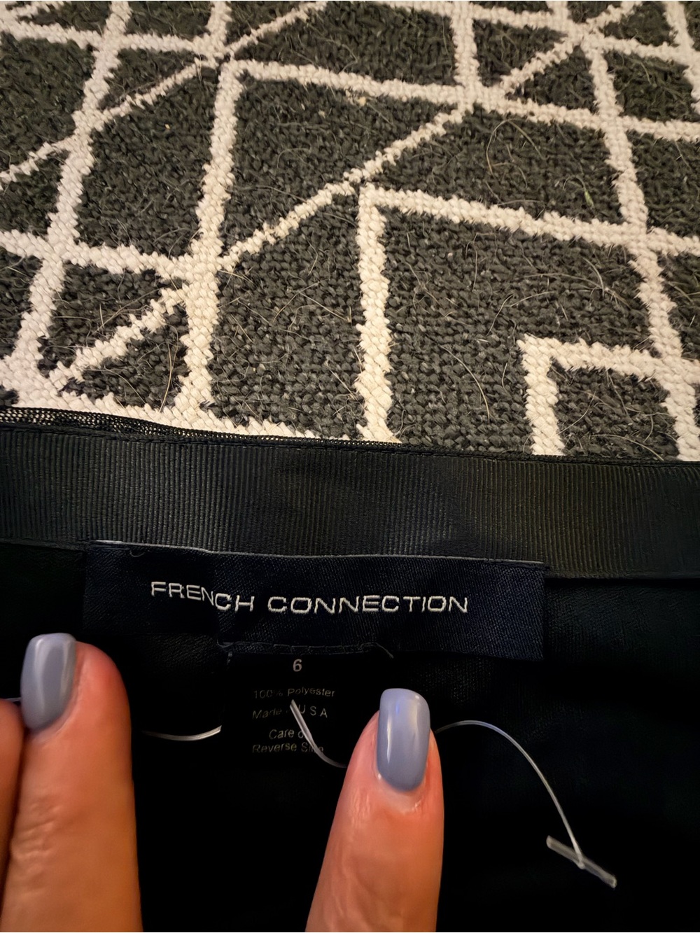 French Connection Black A-Line Skirt with Multicolor Floral Embroidery - Picture 5 of 9